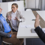 Separated couple discussing family law dispute options after mediation in NSW